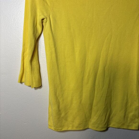 Talbots Petites Bell 3/4 Sleeve Knit Tunic Top Women's Size Small Bright Yellow - Picture 12 of 16